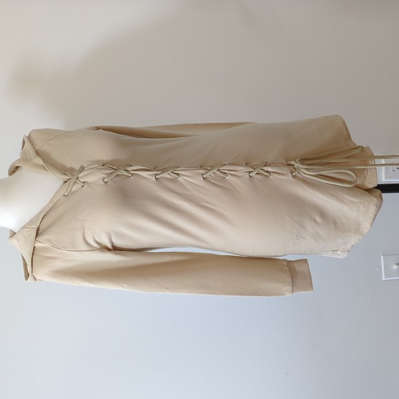 Manière de Voir Long-Sleeve Hooded Lace Up  Top - Picture 2 of 15